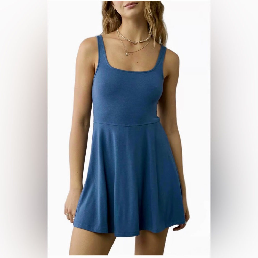 AE Navy Knit Fit & Flare Mini Skort Dress